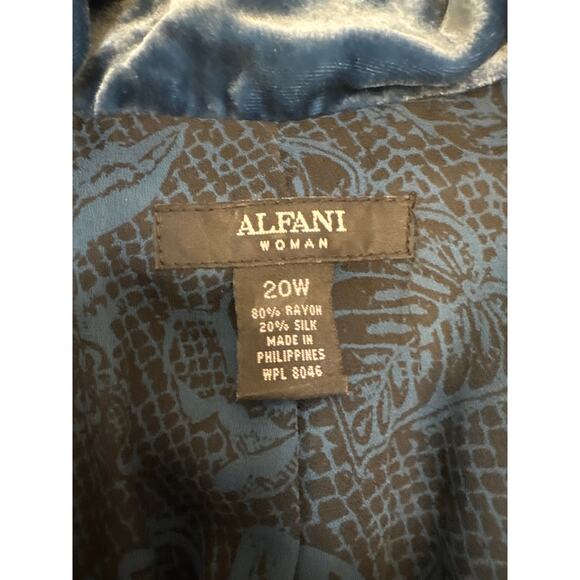 Vintage Alfani Womens Velvet Silk Rayon Blazer Jacket shoulder pads 20W - Picture 3 of 7